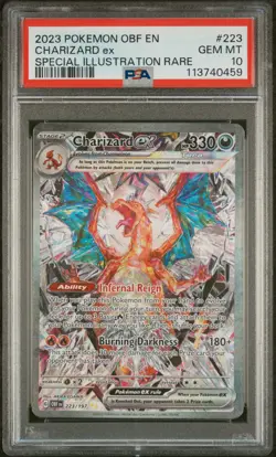 2023 POKEMON OBF EN-OBSIDIAN FLAMES #223 CHARIZARD EX PSA 10 - Image 1