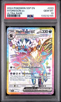 2024 POKEMON SSP EN-SURGING SPARKS ULTRA RARE #223 HYDREIGON EX PSA 10 - Image 1