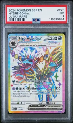 2024 POKEMON SSP EN-SURGING SPARKS ULTRA RARE #223 HYDREIGON EX PSA 7 🚀 - Image 1