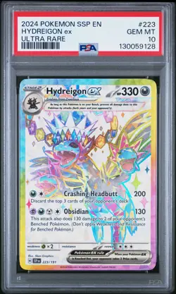 2024 POKEMON SSP EN-SURGING SPARKS ULTRA RARE #223 HYDREIGON EX PSA 10 - Image 1