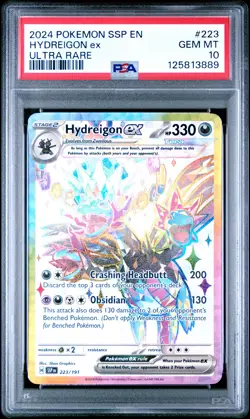 2024 POKEMON SSP EN-SURGING SPARKS ULTRA RARE #223 HYDREIGON EX PSA 10 - Image 1