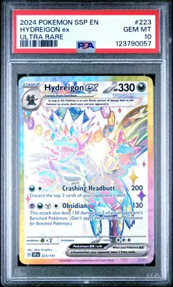2024 POKEMON SSP EN-SURGING SPARKS ULTRA RARE #223 HYDREIGON EX PSA 10 - Image 1