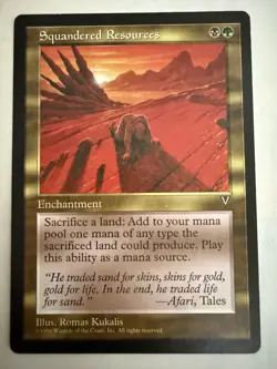 MTG: Squandered Resources Card Regular Visions 1996- MP to LP - Image 1