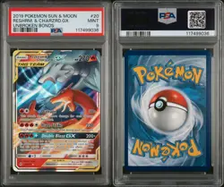 2019 POKEMON SUN & MOON UNBROKEN BONDS #20 RESHIRAM & CHARIZARD GX PSA 9 🔥 - Image 3
