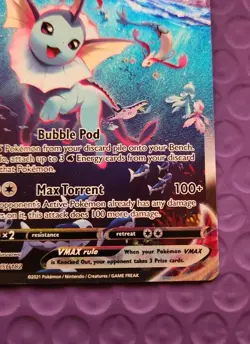 Pokemon Vaporeon VMAX SWSH182 Sword & Shield Black Star Promo Card Holo NM - Image 2