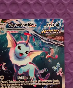 Pokemon Vaporeon VMAX SWSH182 Sword & Shield Black Star Promo Card Holo NM - Image 3