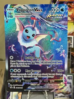 Pokemon Card Vaporeon VMAX SWSH182 SWSH Jumbo Black Star Promo Alt Art Near Mint - Image 1