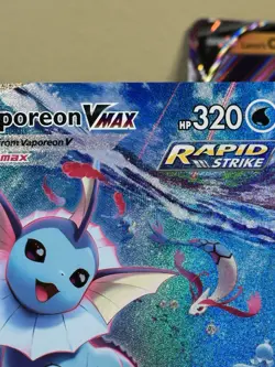 Pokemon Card Vaporeon VMAX SWSH182 SWSH Jumbo Black Star Promo Alt Art Near Mint - Image 3