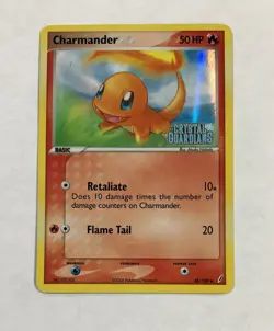 Pokemon CHARMANDER Card 48/100 Reverse Holo Common EX Crystal Guardians Stamped - Image 1