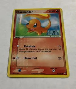 Pokemon CHARMANDER Card 48/100 Reverse Holo Common EX Crystal Guardians Stamped - Image 2