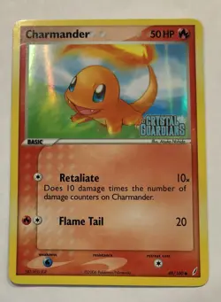 Pokemon CHARMANDER Card 48/100 Reverse Holo Common EX Crystal Guardians Stamped - Image 3