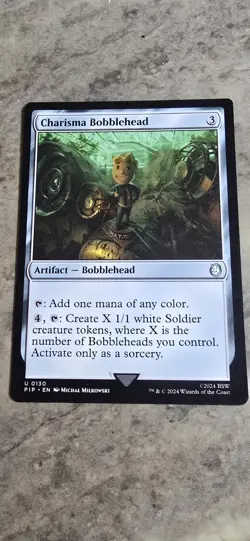 Charisma Bobblehead Universes Beyond: Fallout Regular Artifact Uncommon MTG NM - Image 1