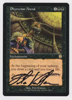 Signed Phyrexian Arena MP Apocalypse Artist Pete Venters 2001 MTG Magic Vintage! - Image 1