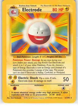 Electrode 21/102 Rare Base Set Pokemon LP - Image 1