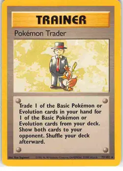 Pokemon Trader 77/102 Rare Base Set Pokemon MP - Image 1