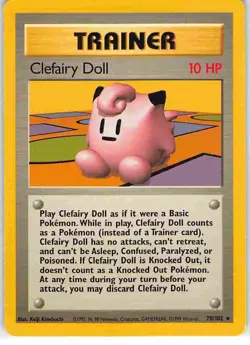 Clefairy Doll 70/102 Rare Base Set Pokemon MP - Image 1