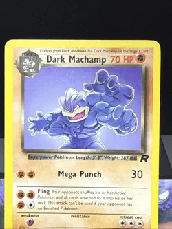 Pokemon Card Dark Machamp 27/82 Team Rocket Non Holo WOTC Light Play - Image 2