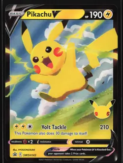 Pikachu V SWSH143 SWSH: Sword & Shield Black Star Promo Pokemon Card - Image 1