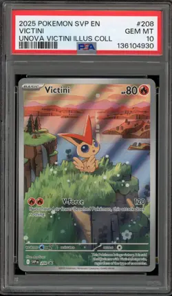 Pokemon Victini Unova Illustration Coll. Promo SVP EN 208 PSA 10 Gem Mint - Image 1