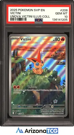 Pokemon 2025 Victini 208 Unova Victini Illustration Collection GEM MINT PSA 10 - Image 1