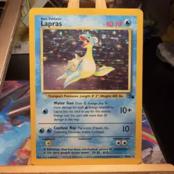 Lapras 10/62 Fossil Base Set Holo Rare Unlimited WOTC Pokemon TCG LP - Image 1