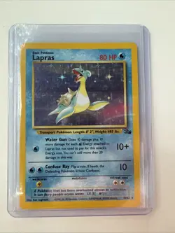 Pokemon TCG Lapras Fossil Set 10/62 Holo Rare 1999 WotC Vintage LP - Image 2