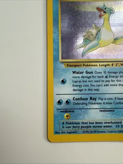 Pokemon TCG Lapras Fossil Set 10/62 Holo Rare 1999 WotC Vintage LP - Image 5
