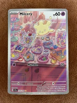 Pokemon TCG Milcery 152/142 Stellar Crown Holo Illustration NM - Image 1