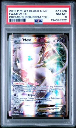 2016 POKEMON XY BLACK STAR PROMO SUPER-PREM COLL #XY126 FULL ART/MEW EX PSA 8 - Image 1