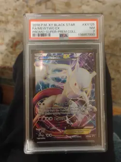 2016 POKEMON XY BLACK STAR PROMO SUPER-PREM COLL #XY125 FULL ART/MEWTWO EX PSA 7 - Image 1