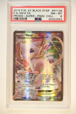 FA/MEW EX PROMO-SUPER-PREM.COLL. POKEMON XY BLACK STAR PROMO 2016 XY126 PSA 8 - Image 1