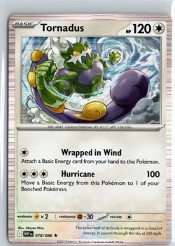 Pokemon Tornadus Holo Rare SV: White Flare 078/086 TCG NM - Image 1
