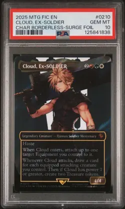 PSA 10 Magic the Gathering Cloud, Ex-SOLDIER Borderless Surge Foil Final Fantasy - Image 1