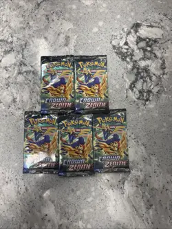 Pokemon TCG Crown Zenith Sealed Booster Pack x6 - Image 1