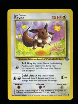 Eevee 51/64 Jungle Unlimited Pokemon TCG 1999 MP - Image 1