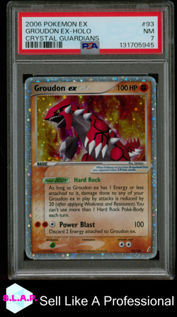 GROUDON EX-HOLO CRYSTAL GUARDIANS POKEMON EX CRYSTAL GUARDIANS 2006 93 PSA 7 - Image 1