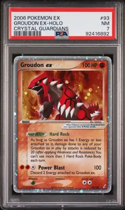 Pokemon Ex Crystal Guardians #93 Groudon Ex Holo PSA 7 - Image 1
