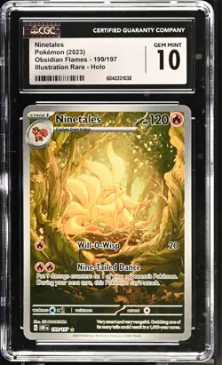 Ninetales 199/197 SV03: Obsidian Flames Holo Pokemon Graded CGC 10 Gem Mint - Image 1