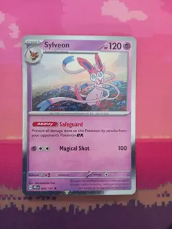 Pokemon Card Sylveon Prismatic Evolutions Cosmo Holo Rare 040/131 Near Mint - Image 1