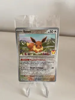 Eevee Pokemon Day Stamp Prismatic Evolutions Set TCG Card 074/131 Sealed - Image 1