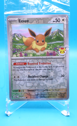 Eevee Pokemon Day Stamp Prismatic Evolutions Set TCG Card 074/131 Sealed - Image 1