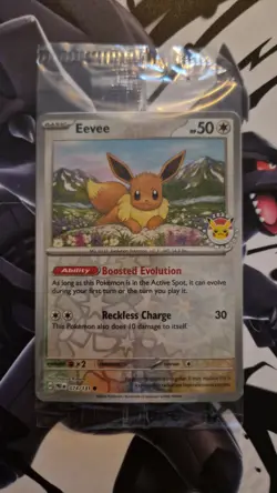 Eevee Pokemon Day Stamp Prismatic Evolutions Set TCG Card 074/131 Sealed - Image 1