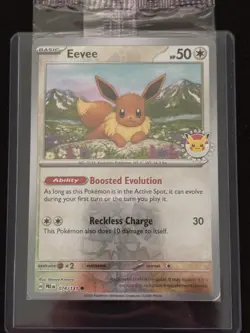 Eevee Pokemon Day Stamp Prismatic Evolutions Set TCG Card 074/131 Sealed - Image 1