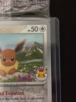 Eevee Pokemon Day Stamp Prismatic Evolutions Set TCG Card 074/131 Sealed - Image 5