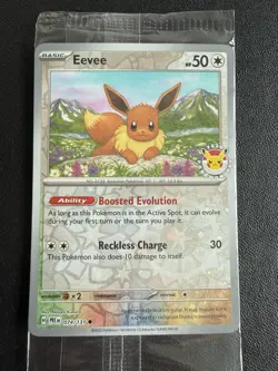 Eevee Pokemon Day Stamp Prismatic Evolutions Set TCG Card 074/131 Sealed - Image 1