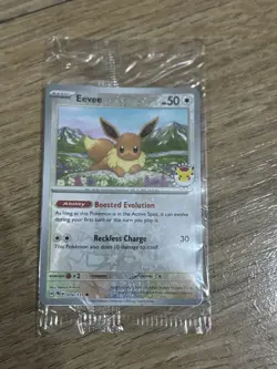 Eevee Pokemon Day Stamp Prismatic Evolutions Set TCG Card 074/131 Sealed - Image 1