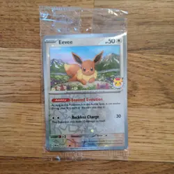 Eevee Pokemon Day Stamp Prismatic Evolutions Set TCG Card 074/131 Sealed - Image 1