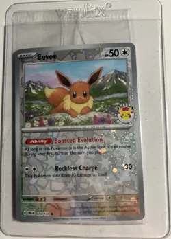 Eevee Pokemon Day Stamp Prismatic Evolutions Set TCG Card 074/131 Sealed - Image 1