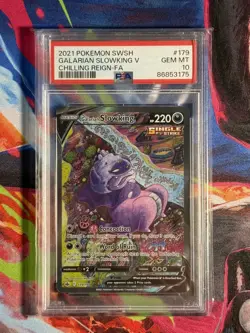 Pokemon Galarian Slowking V 179/198 Chilling Reign Full Alt Art Graded PSA 10 - Image 1