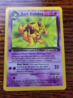 MP Dark Kadabra 39/82 1st Edition Team Rocket Uncommon Pokemon Card - Image 1